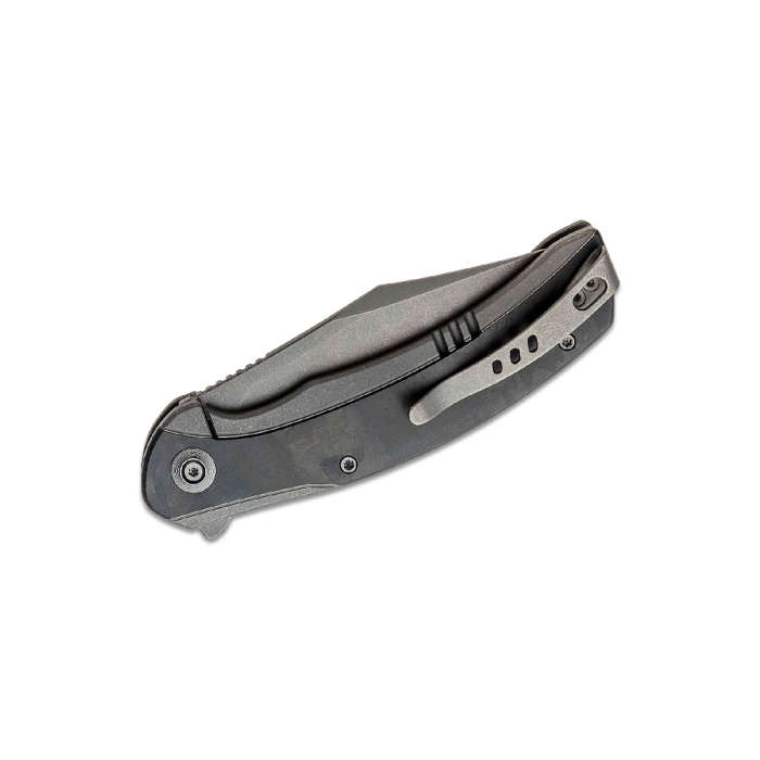 We Knife Snick Titanium Handle Gray/Black With Inlay  WE19022F-2