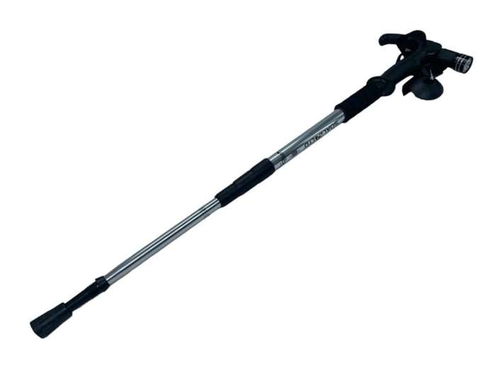 Telescopic Hiking Stick Hooked Handle - Silver