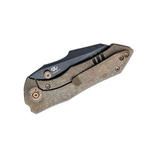 We high fin brown titanium handle blk stonewash WE22005-2