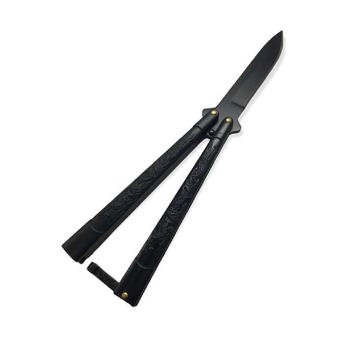 7023 BUTTERFLY KNIFE BLACK HANDLE