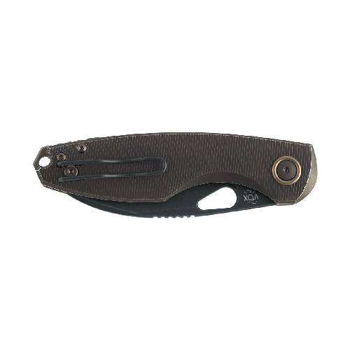 FOX Chilin Folding Knife M398 Black PVD Stone Washed Blade Black - FX-530 TIDSW