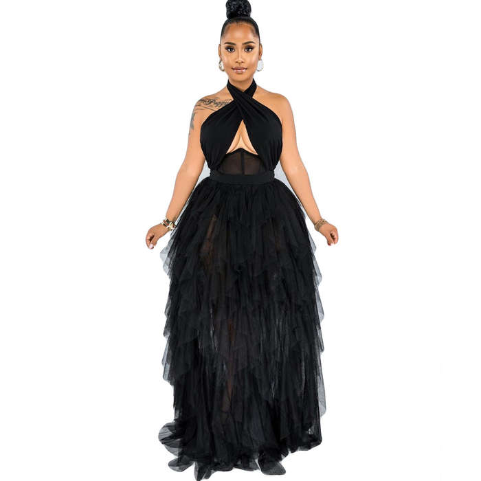 Chiffon evening dress