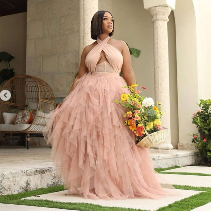 Chiffon evening dress