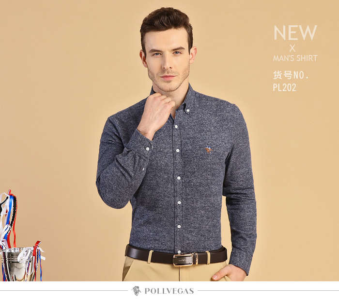 Mens Oxford Cotton Long Sleeve Shirt