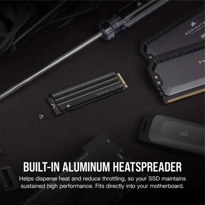 Corsair MP600 ELITE 1TB Gen4 PCIe x4 NVMe M.2 SSD with heatsink