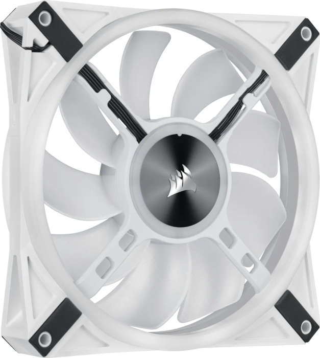 iCUE QL140 RGB 140mm PWM Dual Fan Kit with Lighting Node CORE - White