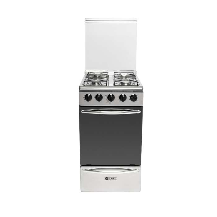 4 Burner Gas Stove With Gas Oven + FFD (SILVER)