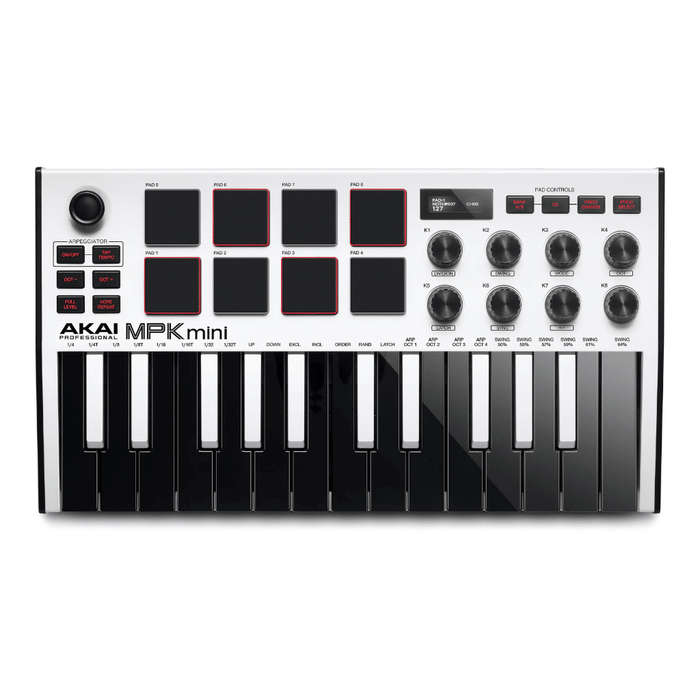 Akai MPK Mini MkIII  25 Key USB MIDI Controller with MPC Drum Pads  Limited Edition White
