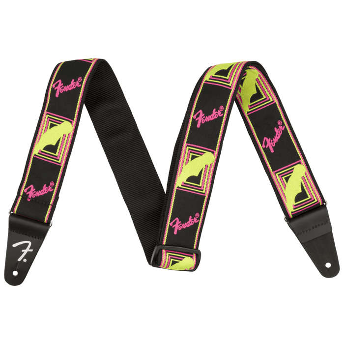 Fender 2'' Neon Monogrammed Strap - Yellow/Pink