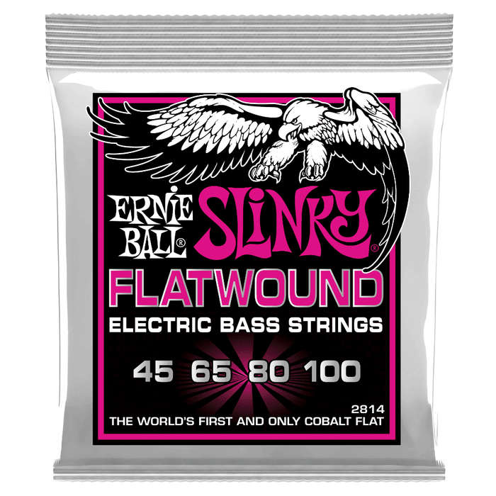Ernie Ball Super Slinky Flatwound 4-String Bass Strings - (45-100)