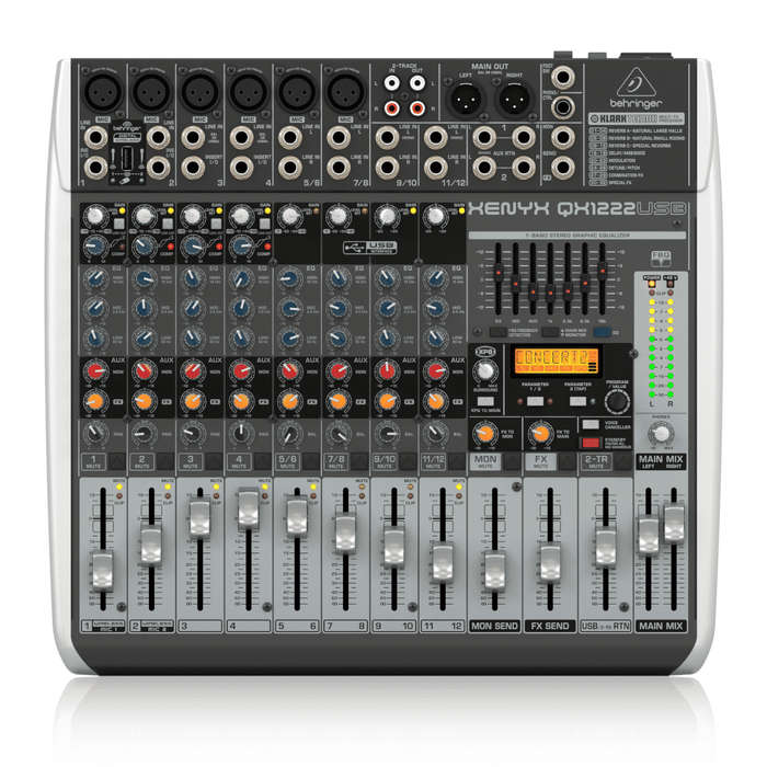 Behringer Xenyx QX1222USB Mixer with USB and Effects