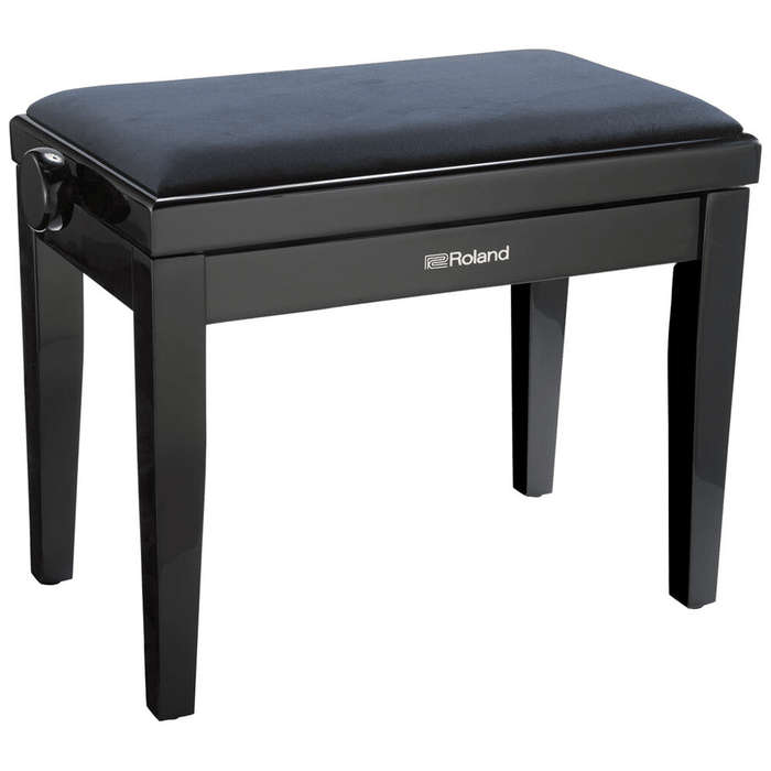 Roland RPB-220 Adjustable-Height Piano Bench with Velour Seat - Polished Ebony