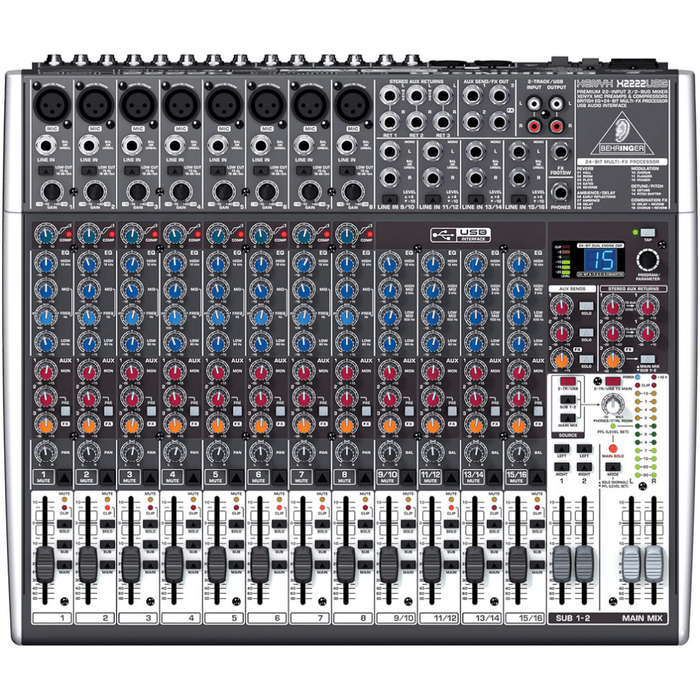 Behringer Xenyx QX2222USB Mixer with USB and Effects