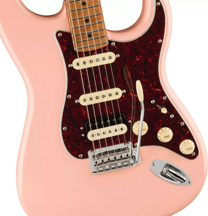 Fender Limited Edition Player Stratocaster HSS, Roasted Neck, Shell Pink