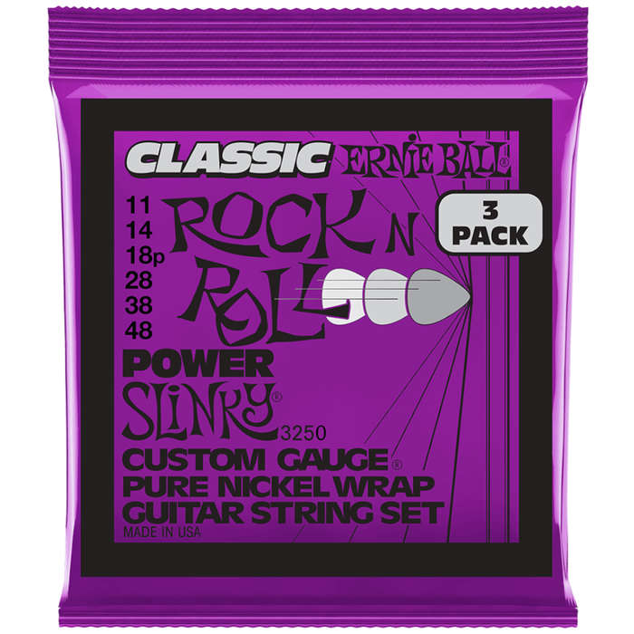 Ernie Ball Super Slinky Classic Rock n Roll Pure Nickle Wrap Electric Guitar Strings - (11-48) - ...