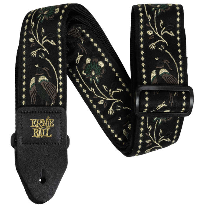 Ernie Ball Black Pleasant Pheasant Jacquard Guitar Strap