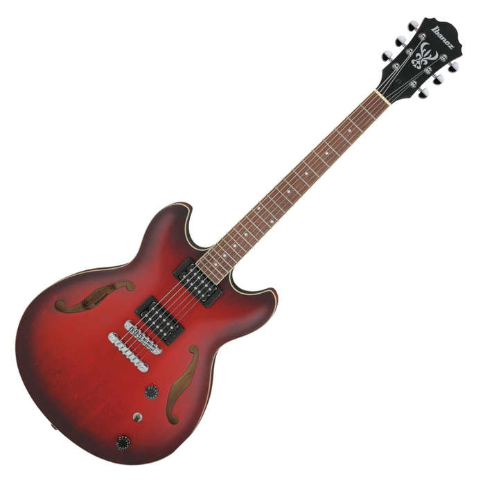 Ibanez AS53-SRF Semi-Hollow Body Electric Guitar - Sunburst Red Flat