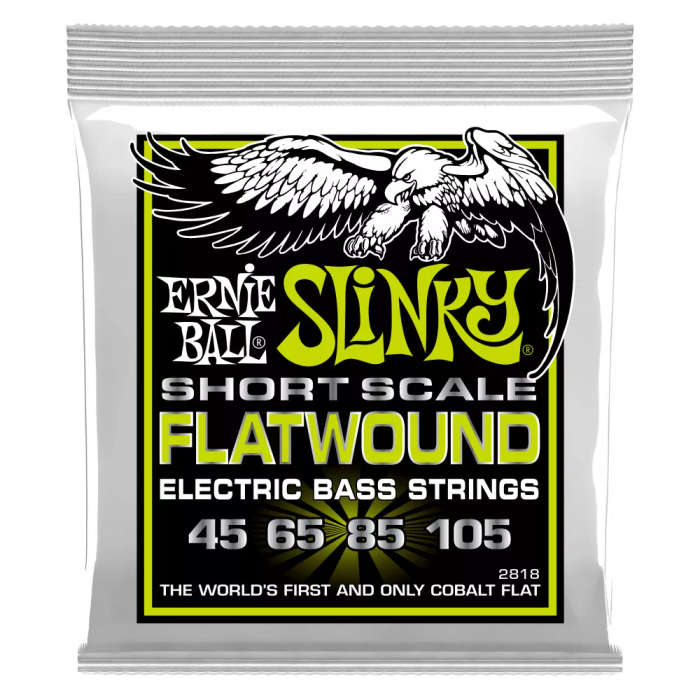 Ernie Ball Regular Slinky Flatwound Short Scale Electric Bass Strings 45-105 Gauge