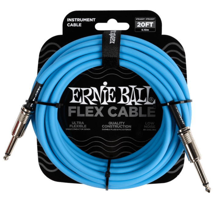 Ernie Ball Flex Instrument Cable Straight/Straight 20ft - Blue