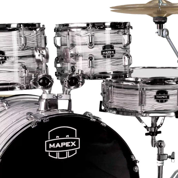 Mapex COMET Rock Drum Kit - White Marblewood (with 2 Cymbals & 4-Piece Hardware)