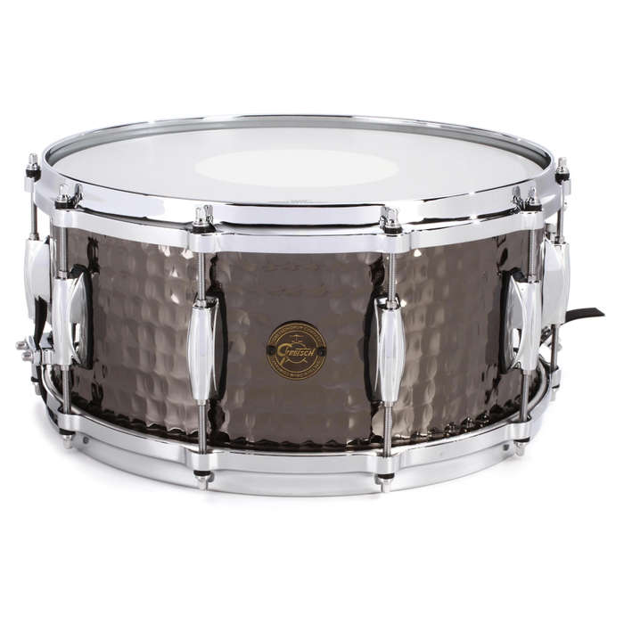 Gretsch Drums Hammered Black Steel Snare Drum - 6.5 x 14 inch - Polished