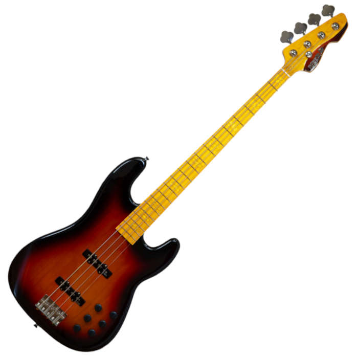 Markbass MB GV 4 Gloxy CR MP 4-String Active Bass Guitar - 3-Tone Sunburst