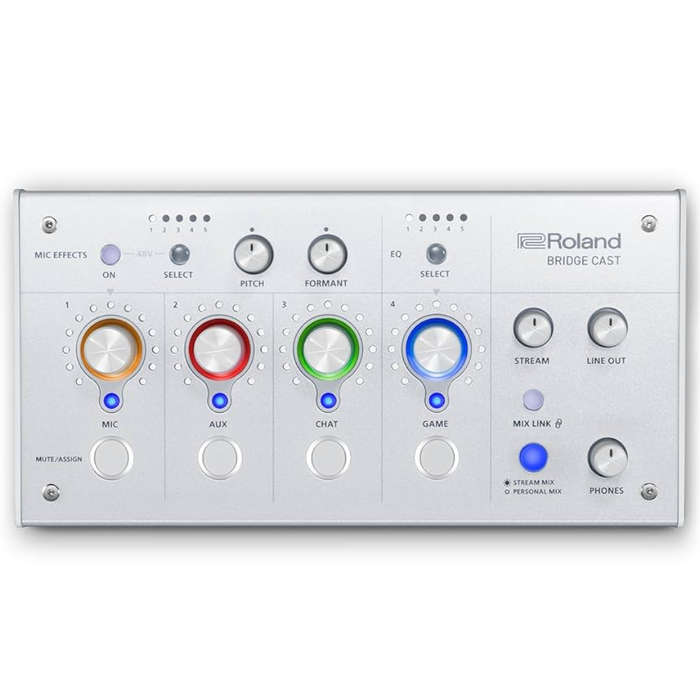 Roland Bridge Cast Dual-Bus Gaming Audio Mixer - Ice White