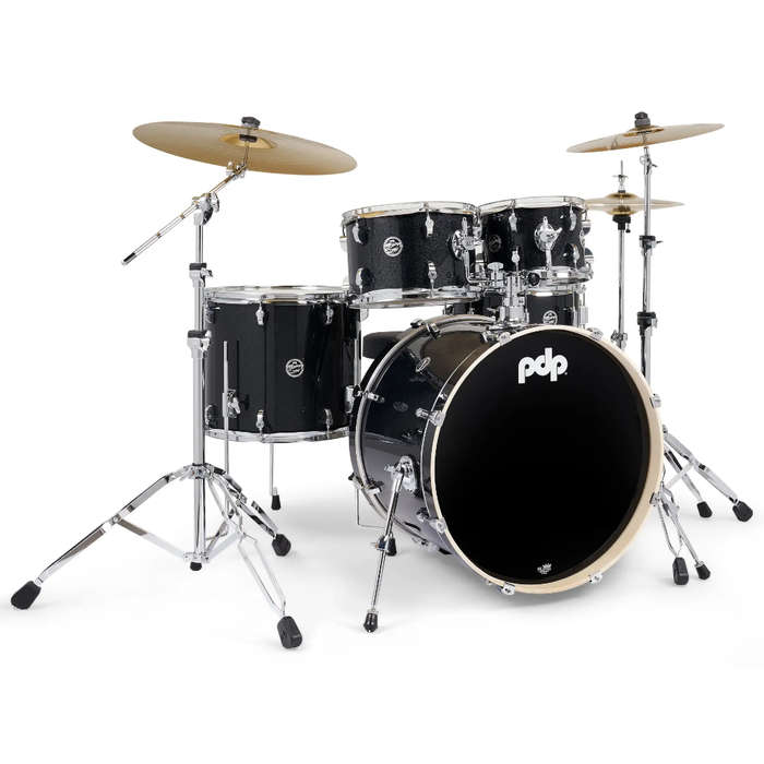 PDP Mainstage 5-piece Complete Drum Set with Paiste Cymbals - Black Sparkle