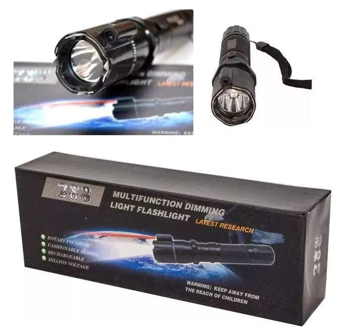 288 Multi-function Flashlight Strong Light 3 in 1 Flashlight Torch Stun Gun with red laser pointer