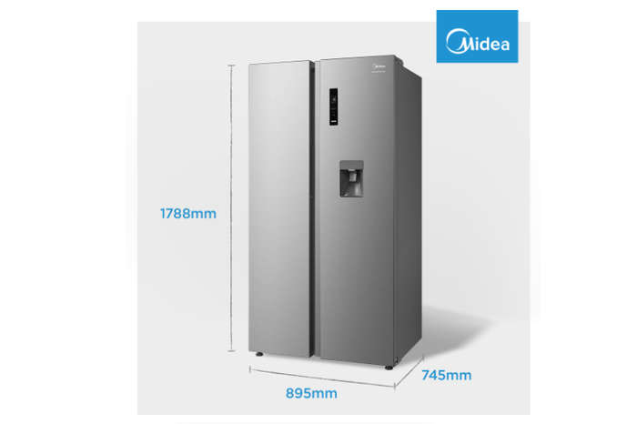 Midea 513L Inverter Side by Side Freezer Fridge Stainless Steel A+