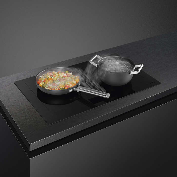 Smeg 83cm Hob with Integrated Extractor  HOBD382MB2