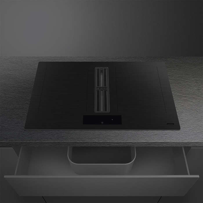 Smeg 83cm Hob with Integrated Extractor  HOBD382MB2