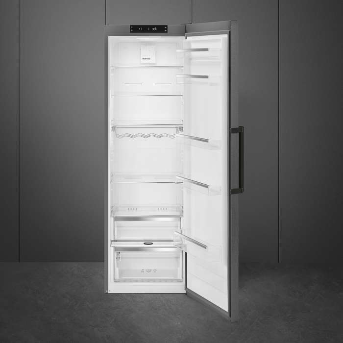 Smeg 60cm Dark Inox Free Standing One Door Refrigerator - RL39KNZA
