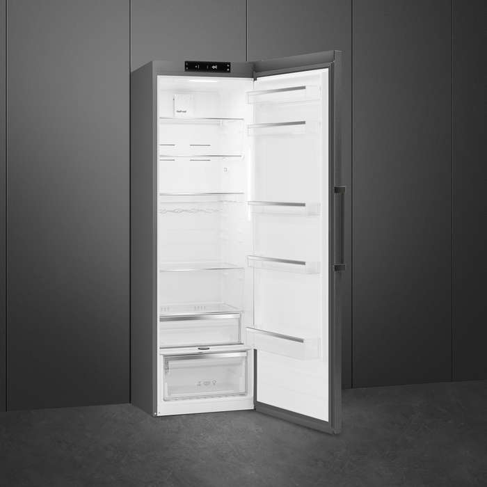 Smeg 60cm Dark Inox Free Standing One Door Refrigerator - RL39KNZA