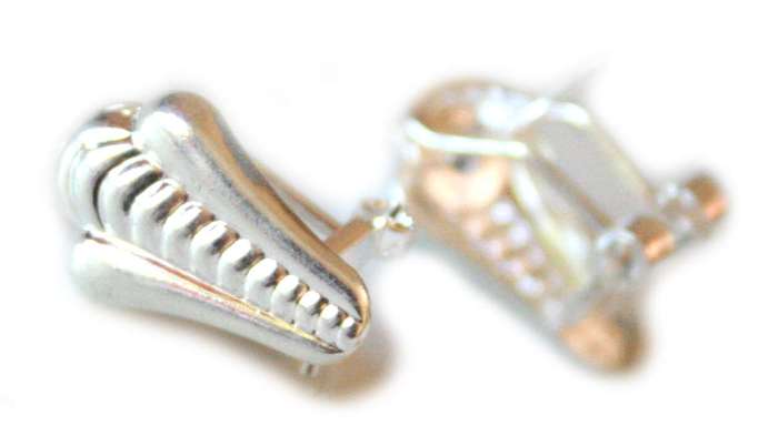 Earring pair, spring fastener, 13mm