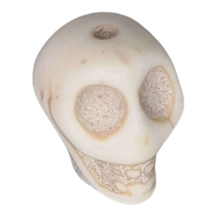 Howlite skull bead, cream, 10mm