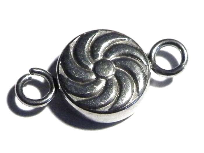 9mm round swirl double link in stainless steel