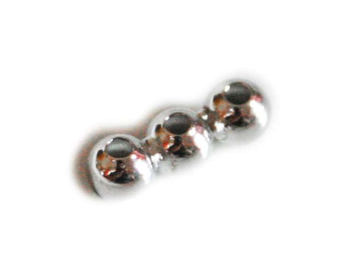 2 x Nickel free triple bead spacer, 3 hole, 15mm