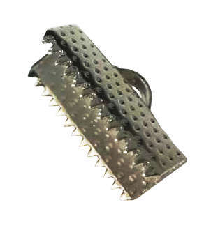 6 x Ribbon Crimp Silver 7x15mm wide