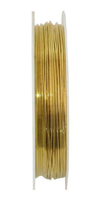 Beading wire spindle, gold, 0.6mm