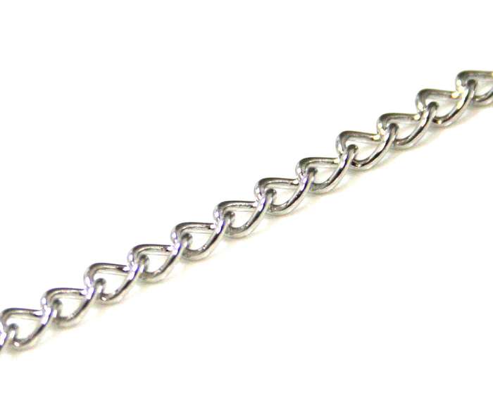 Stainless steel chain, twisted oval 2x3mm, 1 meter