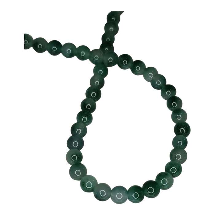 Moss colored agate bead string, 8mm, 40cm