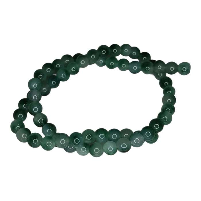 Moss colored agate bead string, 8mm, 40cm