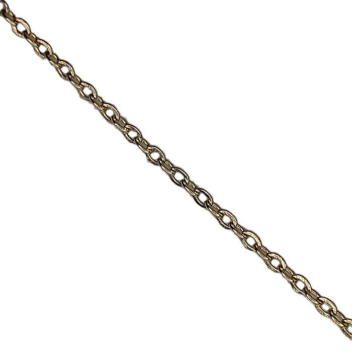 Stainless steel oval chain w clasp, 1.6mm, 45cm, gold