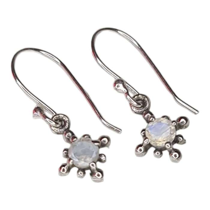 Modern earrings in 925 silver, Moonstone, 26mm incl. hook