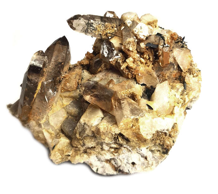 Smoky Quartz w Aegirine, 90x70x80mm