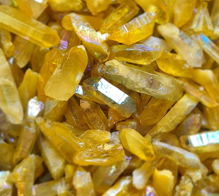 Aura Quartz crystal, yellow, 30-50mm