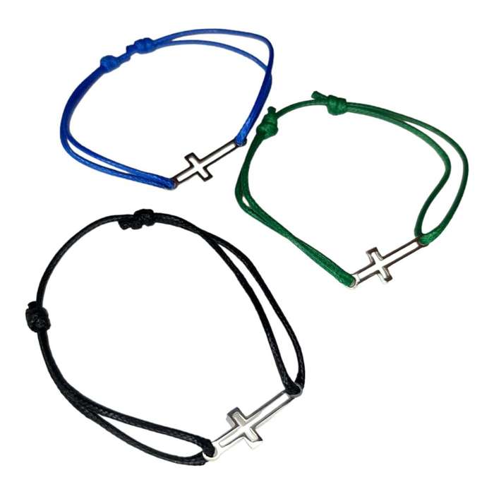 Cross cut-out bracelet, assorted colors, adjustable