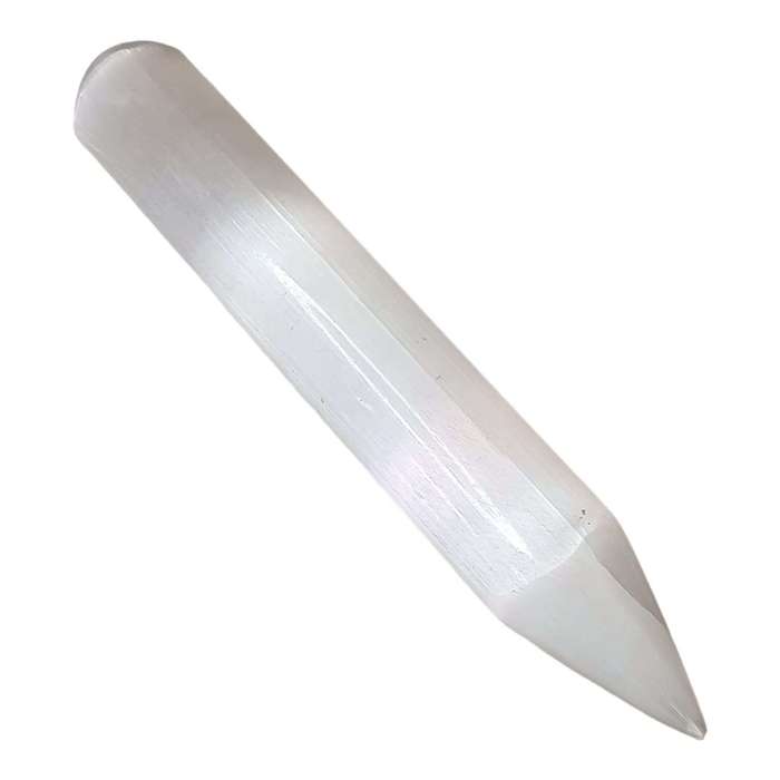 Selenite massage wand w point, 16cm