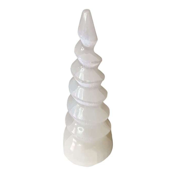 Selenite spiral point, 15cm
